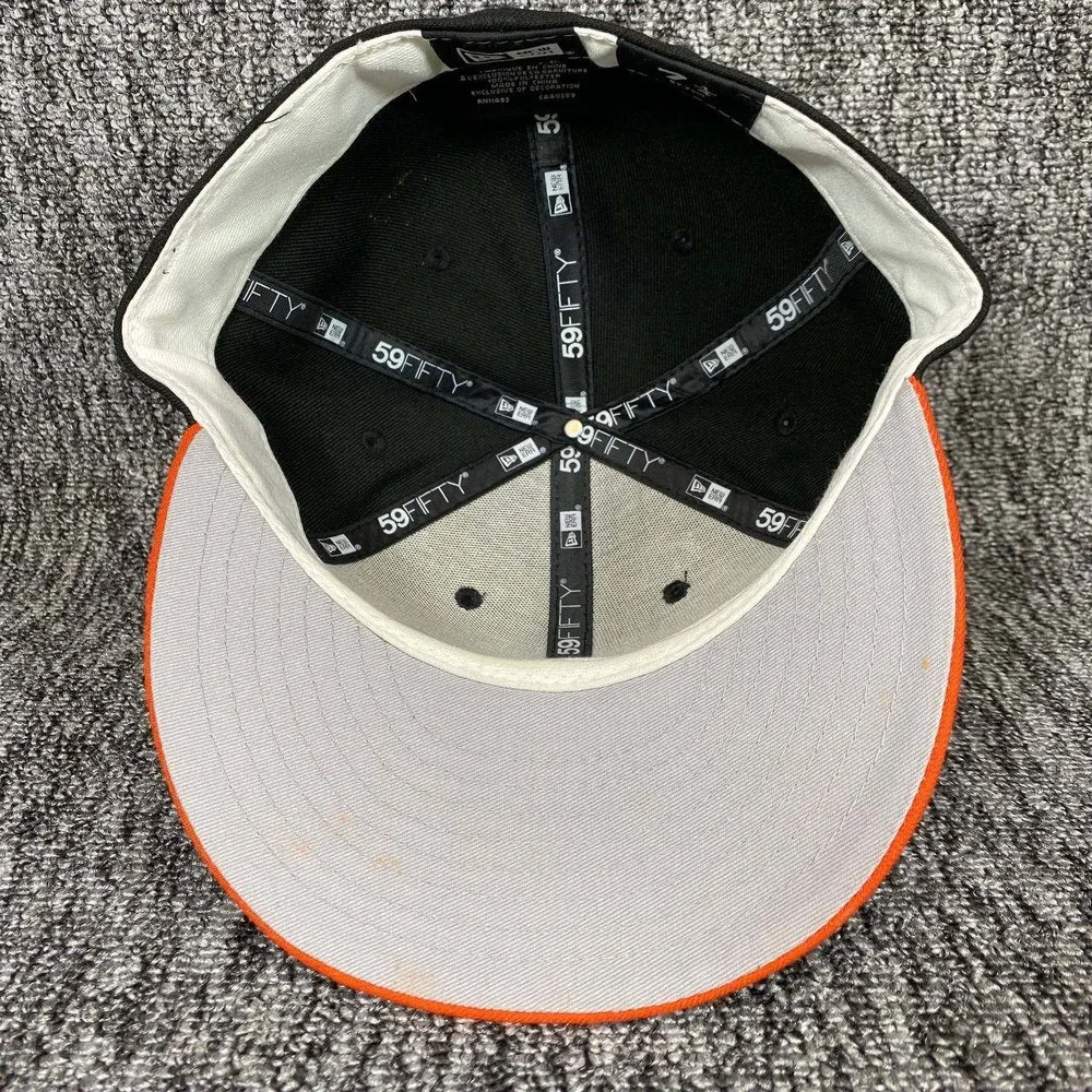 New Era 59FIFTY Fitted Hat Mens 7 1/4 Black‎ Orange Baltimore Orioles B Logo Cap